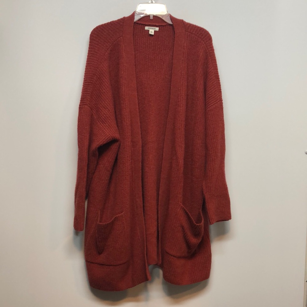 Goodthreads Cozy Rust burgundy Cardigan Sweater wool blend Women's XXL Plus size